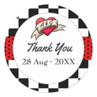 Rockabilly Wedding Classic Round Sticker