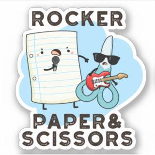 Rocker Paper And Scissors Funny Game Pun  Sticker