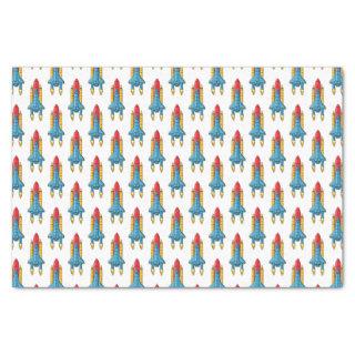 Rocket ship cartoon illustration tissue paper