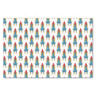 Rocket ship cartoon illustration tissue paper