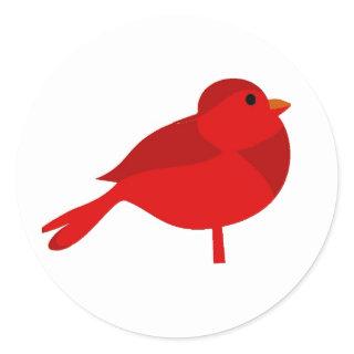 Rockin Robin Red Cardinal Cute Kids Nature Cartoon Classic Round Sticker