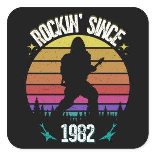 Rockin since 1982 Bigfoot Music Lover Square Sticker