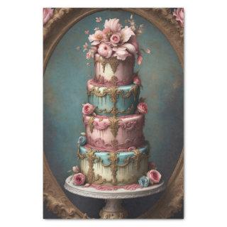 Rococo Cake 4 Tier Parisian Decoupage Paper