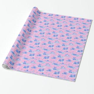 Rodent Toile  (Blue on Pink)