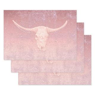 Rodeo Pink Art Texture Rustic Bull Skull  Sheets