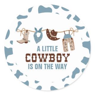 Rodeo Western Cowboy Baby Shower Classic Round Sticker