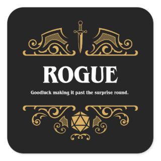 Rogue Class Tabletop RPG Gaming Square Sticker