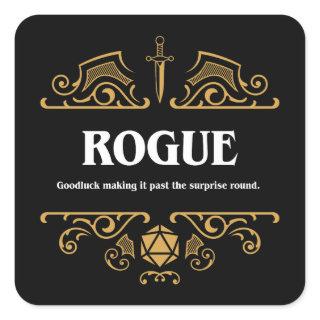 Rogue Class Tabletop RPG Gaming Square Sticker