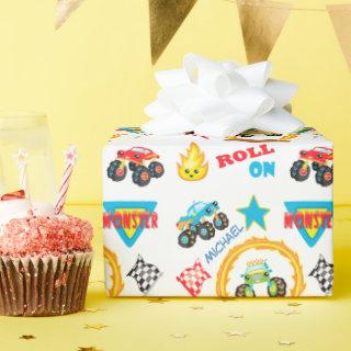 Roll On Monster Truck Personalized Birthday