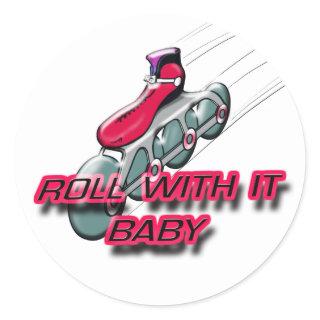 Roll With It, Baby Classic Round Sticker