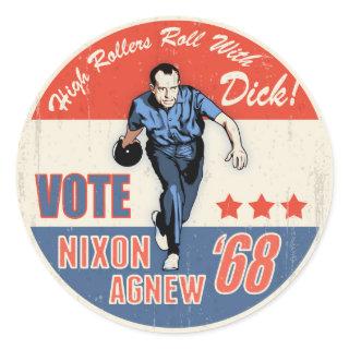 Roll With Nixon Classic Round Sticker