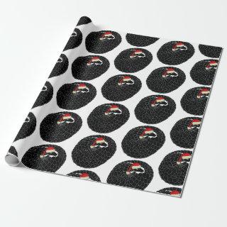 Rolled up pangolin Christmas black and white