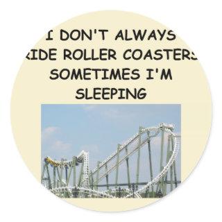 roller coaster classic round sticker
