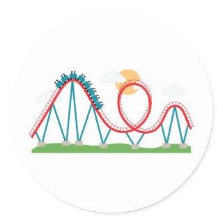 Roller Coaster Classic Round Sticker