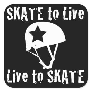 Roller Derby, Skate to Live Live to Skate, Jammer Square Sticker