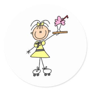 Rollerskating Waitress  Classic Round Sticker