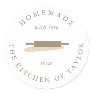 Rolling Pin | From the Kitchen of | Home made Classic Round Sticker