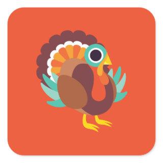 Rollo the Turkey Square Sticker