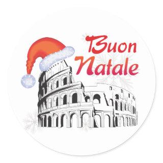 Roma Buon Natale Classic Round Sticker