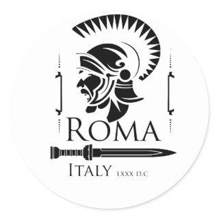 Roman Army - Legionary with Gladio Classic Round Sticker