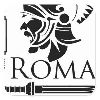 Roman Army - Legionary with Gladio Square Sticker