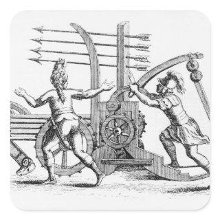 Roman war machine for firing spears square sticker