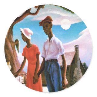 Romance by Thomas Hart Benton Classic Round Sticker
