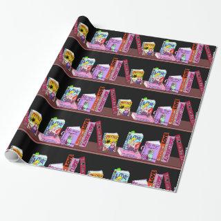 Romance Novel Bookshelf  gift wrap