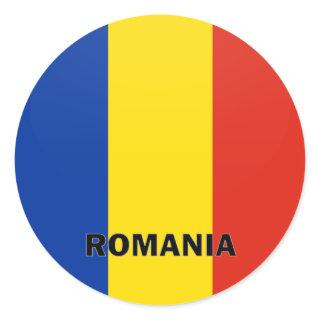 Romania Roundel quality Flag Classic Round Sticker