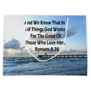 ROMANS 8:28 BLUE SKIES SCRIPTURE VERSE LARGE GIFT BAG