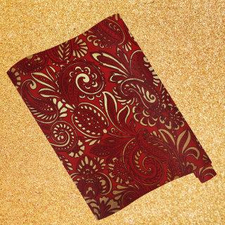 Romantic Red Bold Damask Paisley Bold Floral