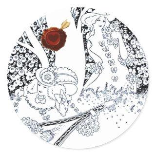 ROMANTIC VALENTINE'S DAY LOVERS RED WAX SEAL HEART