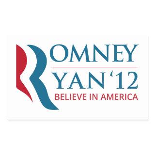Romney / Ryan 2012 for US President and VP Rectangular Sticker