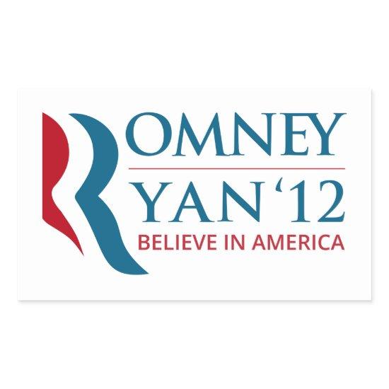 Romney / Ryan 2012 for US President and VP Rectangular Sticker