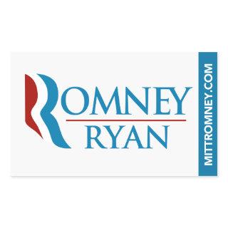 Romney Ryan Logo Sticker Rectangle White