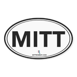 Romney Ryan Mitt Oval Sticker (White / Black)