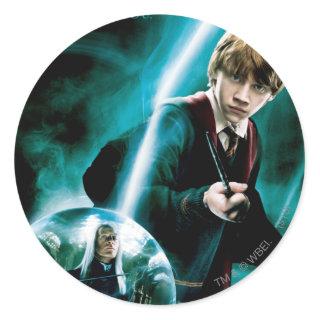 Ron Weasley and Lucius Malfoy Classic Round Sticker