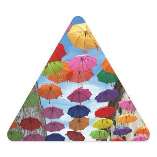 Roof of umbrellas triangle sticker