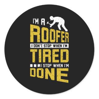 Roofer Classic Round Sticker