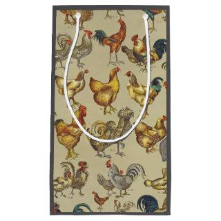 Rooster Chicken Farm Animal Poultry Country Small Gift Bag