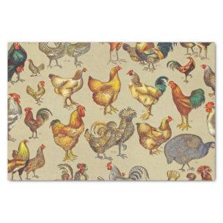 Rooster Chicken Farm Animal Poultry Country Tissue Paper