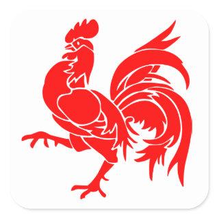 Rooster of Wallonia. Square Sticker