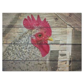 Rooster Rustic Chicken Coop Barn Board Tissue Paper