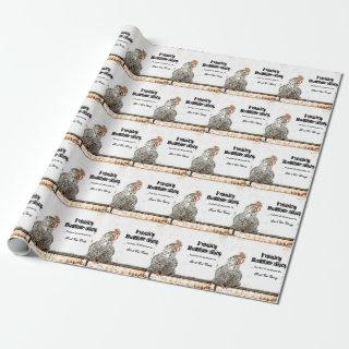 Rooster Vintage Farm White Texture Country Pattern