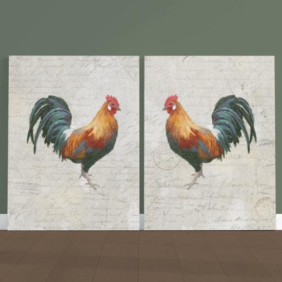 Rooster Watercolor Script Marble Texture Decoupage Tissue Paper