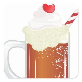 Root Beer Float Square Sticker