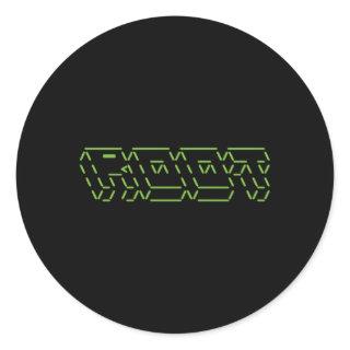 Root Linux Ascii Hacker Classic Round Sticker