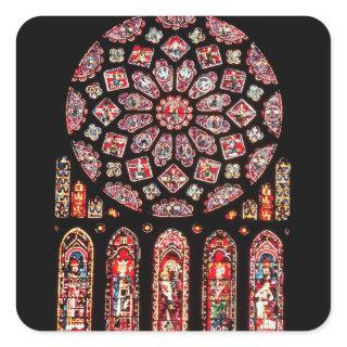 Rose and lancet windows from the north wall square sticker