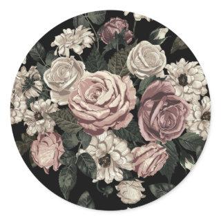 rose classic round sticker