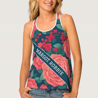 Rose Geometric Colorful Personalized Pattern Tank Top